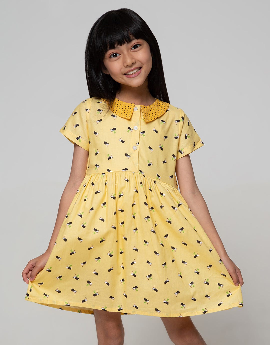 Pingu Bird Dress Anak Perempuan