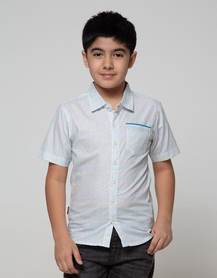 Pingu Wave Stripe  Kemeja Pendek Anak