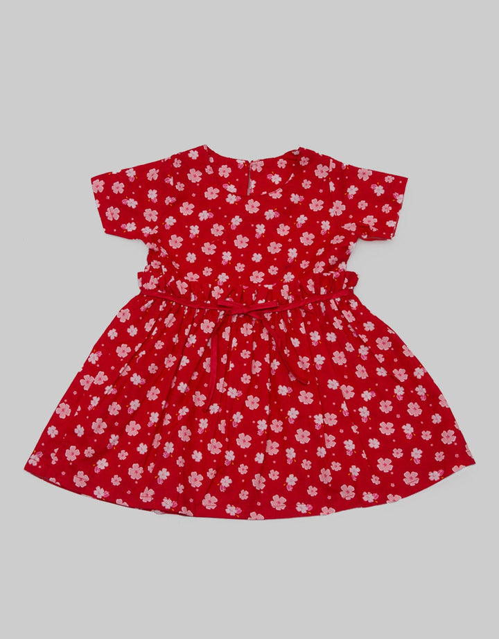 Pingu Dress Short Sleeve Baby Perempuan Print Little Flower