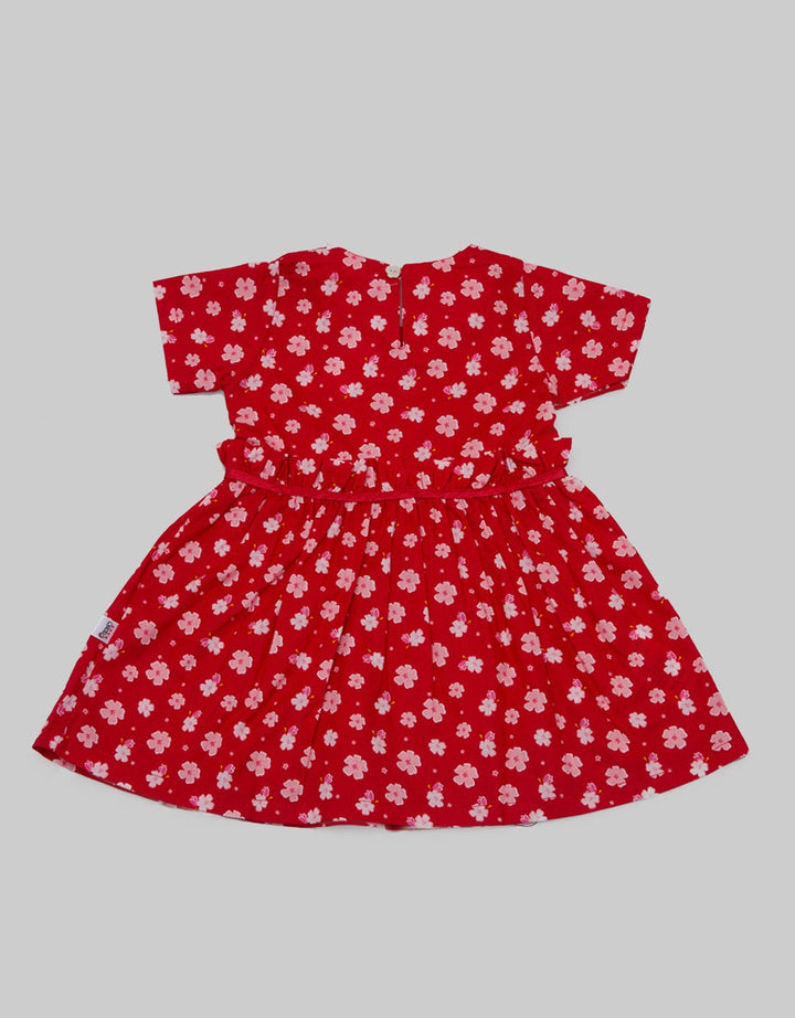 Pingu Dress Short Sleeve Baby Perempuan Print Little Flower