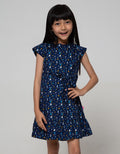 Pingu Abstrak Print Dress Anak Perempuan