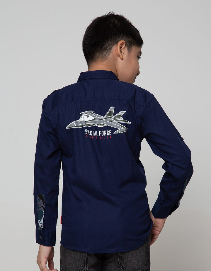 Pingu Double Pocket Kemeja Panjang