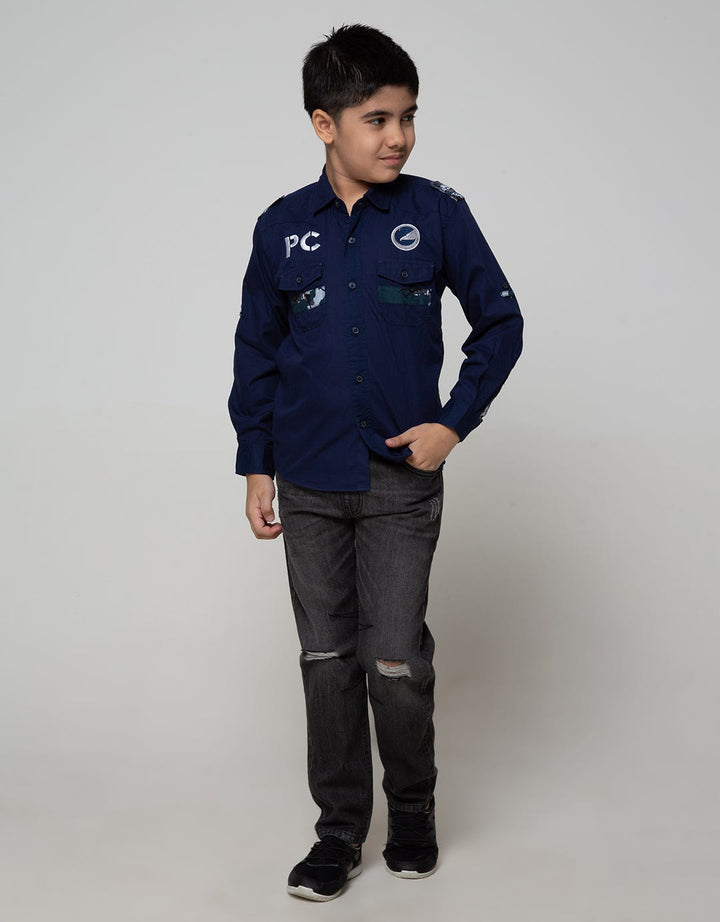 Pingu Double Pocket Kemeja Panjang