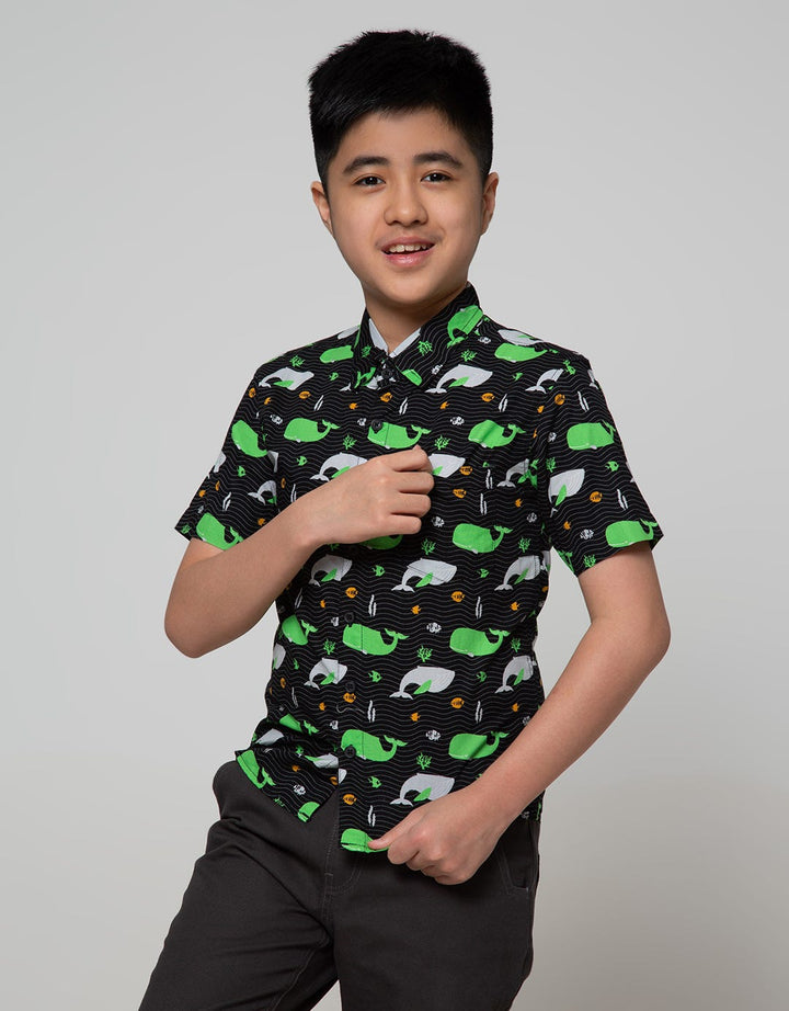 Pingu Whale Kemeja Pendek Anak
