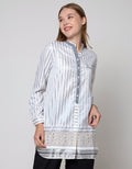 Triset Casual Stripe Blouse Wanita
