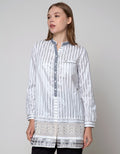 Triset Casual Stripe Blouse Wanita