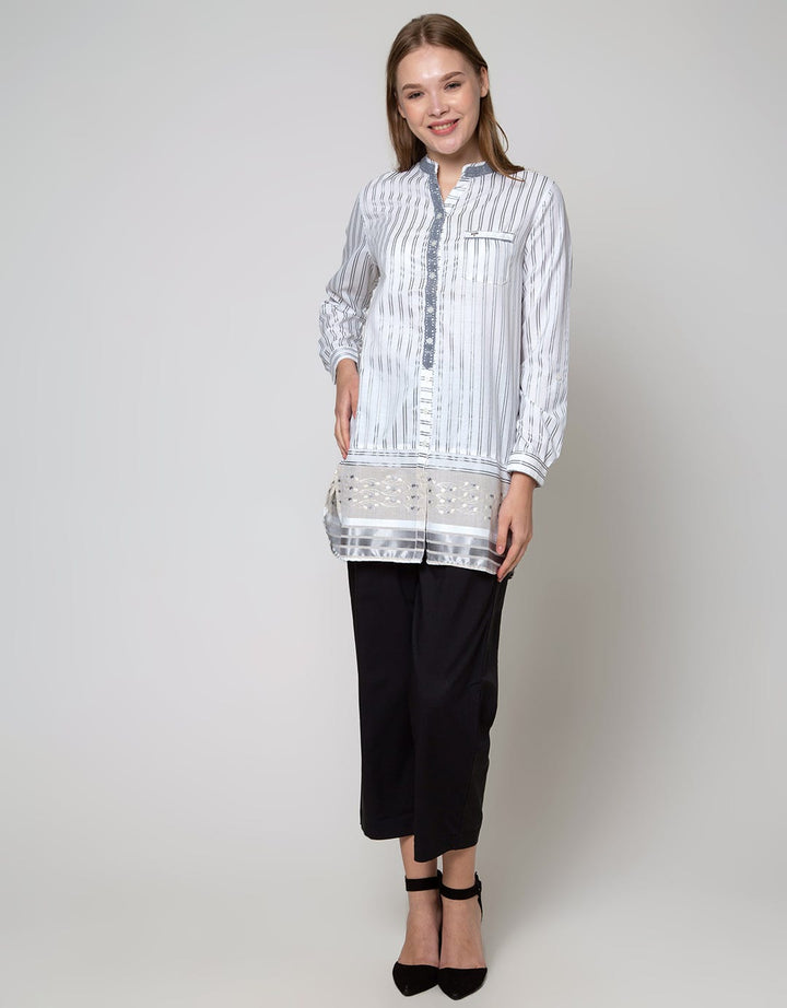 Triset Casual Stripe Blouse Wanita