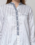 Triset Casual Stripe Blouse Wanita