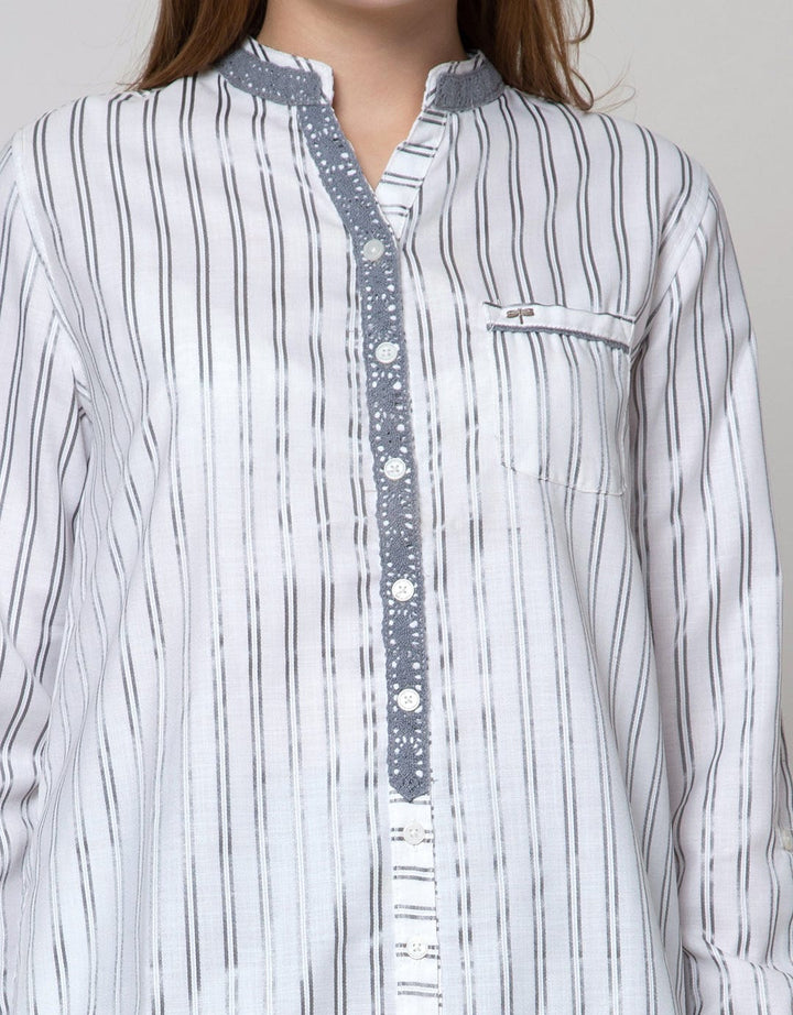 Triset Casual Stripe Blouse Wanita