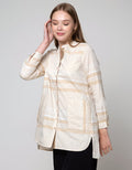 Triset Blouse Stripped Print Wanita