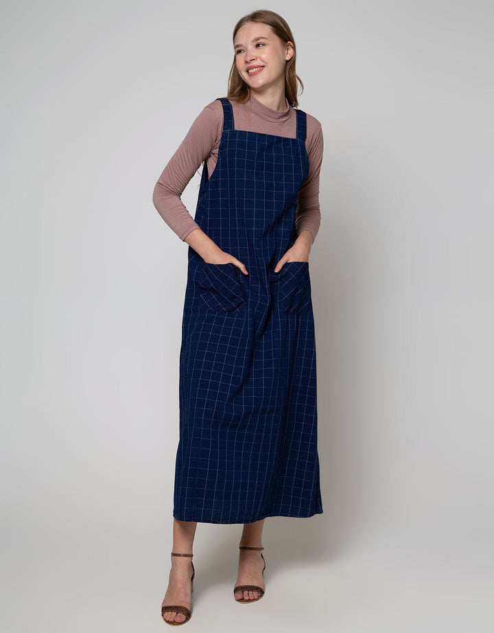 Triset Check Mini Dress Panjang Wanita