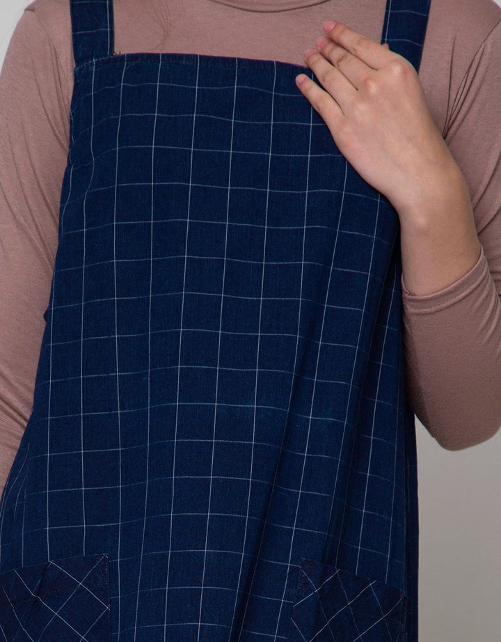Triset Check Mini Dress Panjang Wanita