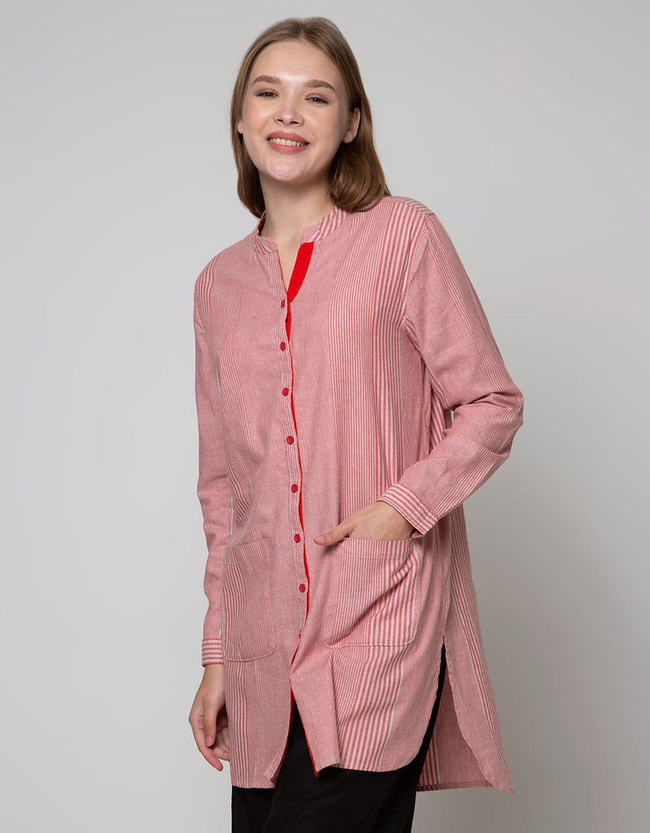 Triset Casual Stripe Blouse Wanita