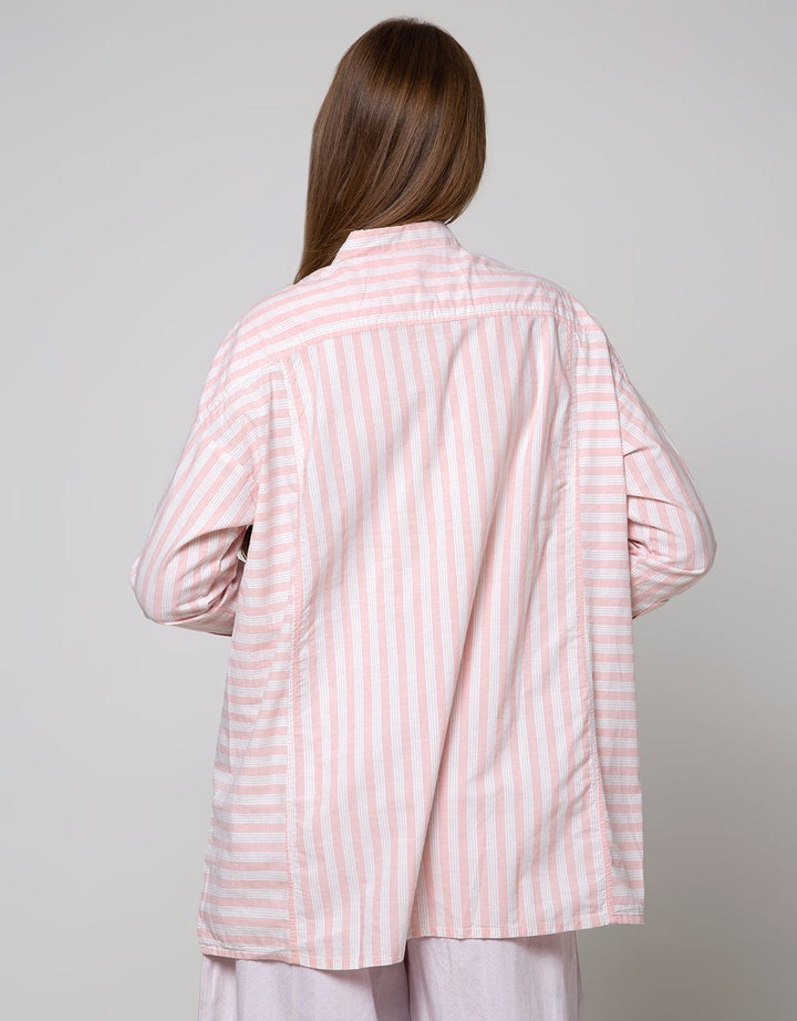Triset Casual Stripe Pocket Blouse
