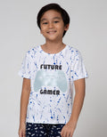 Little M Short Sleeve T-Shirt Print Splash Mettalic EmboShort Sleeve Game