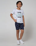 Little M Short Sleeve T-Shirt Print Splash Mettalic EmboShort Sleeve Game