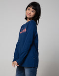 Lois Girl Long T-Shirt Brand Logo With Leaf Print