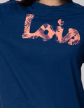 Lois Girl Long T-Shirt Brand Logo With Leaf Print