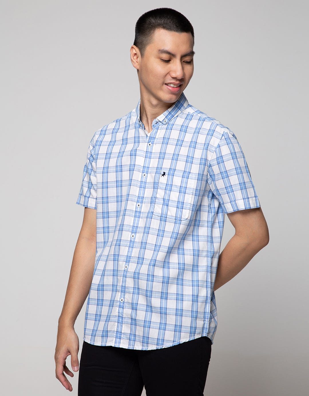 Lois Short Sleeve Shirt Basic Plaid Motif