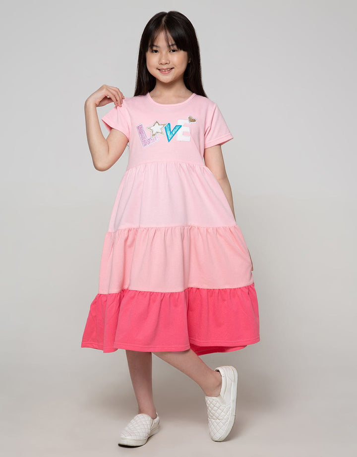 Aero Short Sleeve Midi Dress Sorbet Love Tumpuk