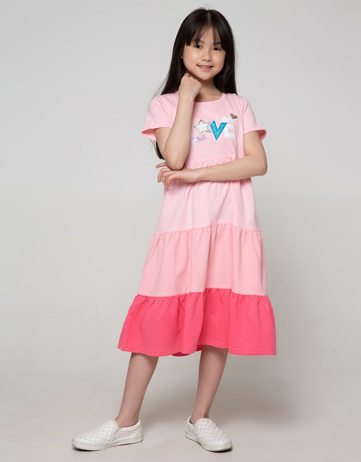 Aero Short Sleeve Midi Dress Sorbet Love Tumpuk