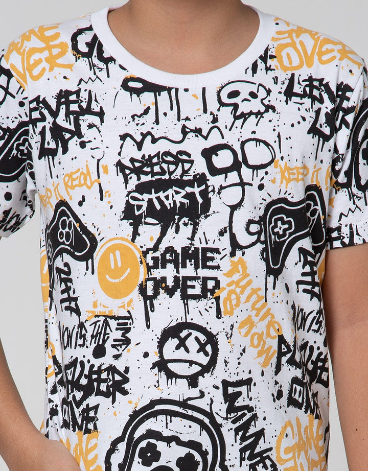 Little M Short Sleeve T-Shirt Grafiti Game