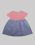 Pipiniko Short Sleeve Midi Dress Stripes Bunny In Pocket