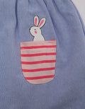 Pipiniko Short Sleeve Midi Dress Stripes Bunny In Pocket