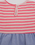 Pipiniko Short Sleeve Midi Dress Stripes Bunny In Pocket