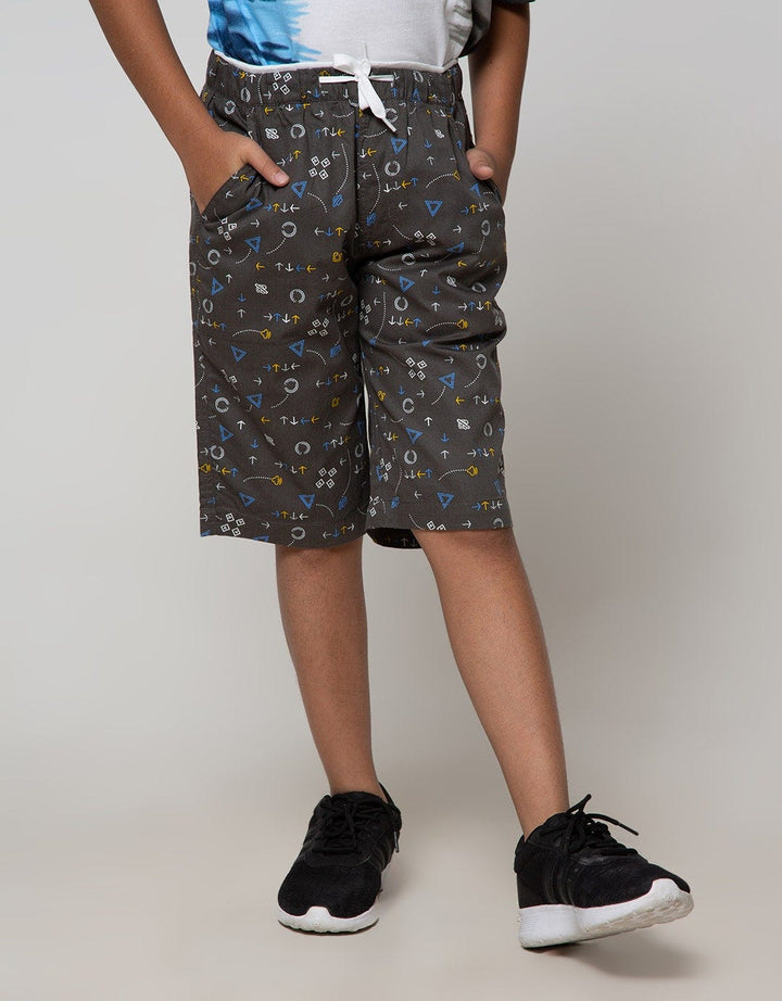 Nevada Short Woven  Ki Crop Math Kicwv008:Charcoal:9-10:Print:Short Pants