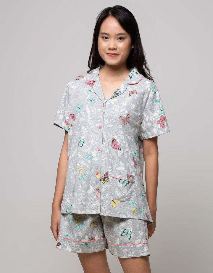 St. Yves Short Sleeve Pyjama Shorts Colorful Butterfly