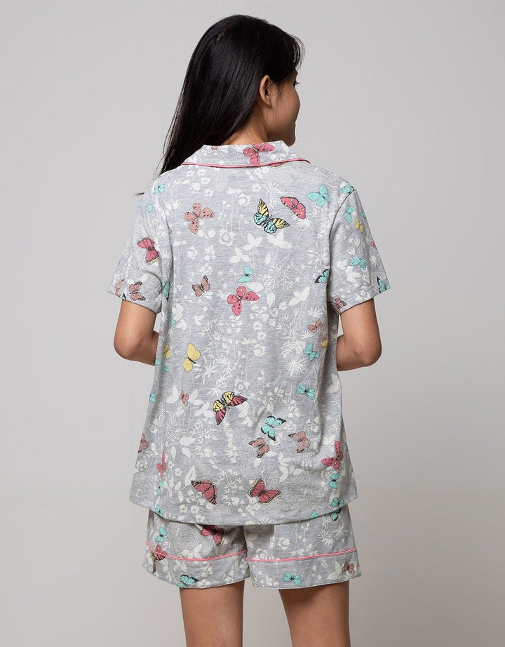 St. Yves Short Sleeve Pyjama Shorts Colorful Butterfly