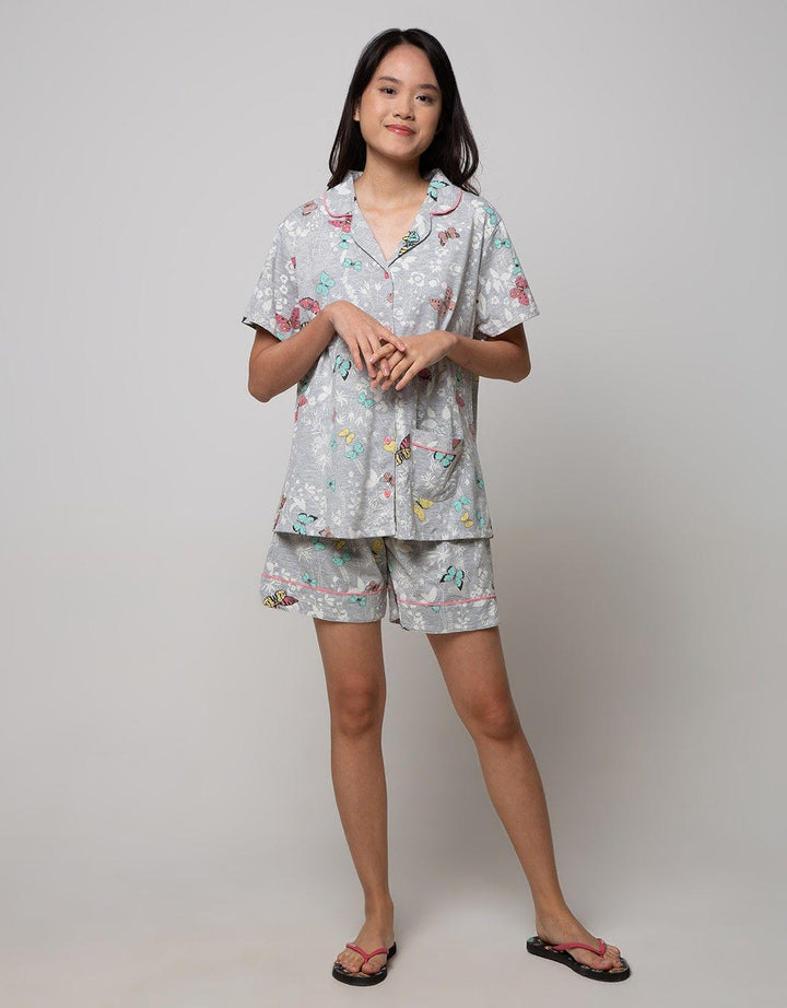 St. Yves Short Sleeve Pyjama Shorts Colorful Butterfly