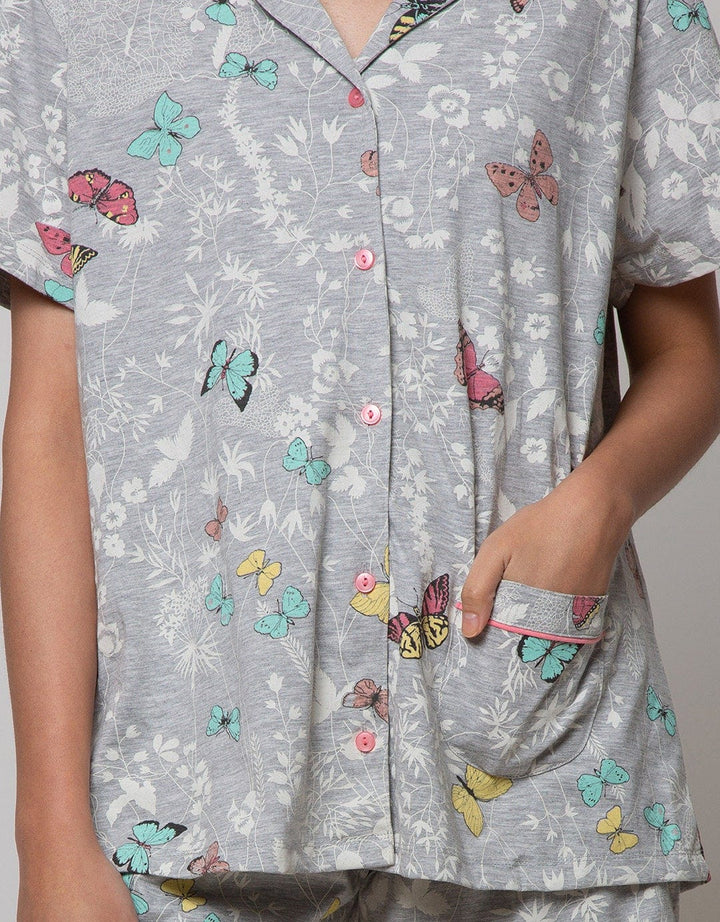 St. Yves Short Sleeve Pyjama Shorts Colorful Butterfly
