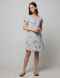 St. Yves Short Sleeve Midi Dress Colorful Butterfly
