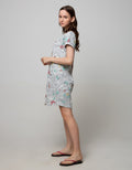 St. Yves Short Sleeve Midi Dress Colorful Butterfly