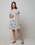 St. Yves Short Sleeve Midi Dress Colorful Butterfly