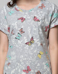 St. Yves Short Sleeve Midi Dress Colorful Butterfly