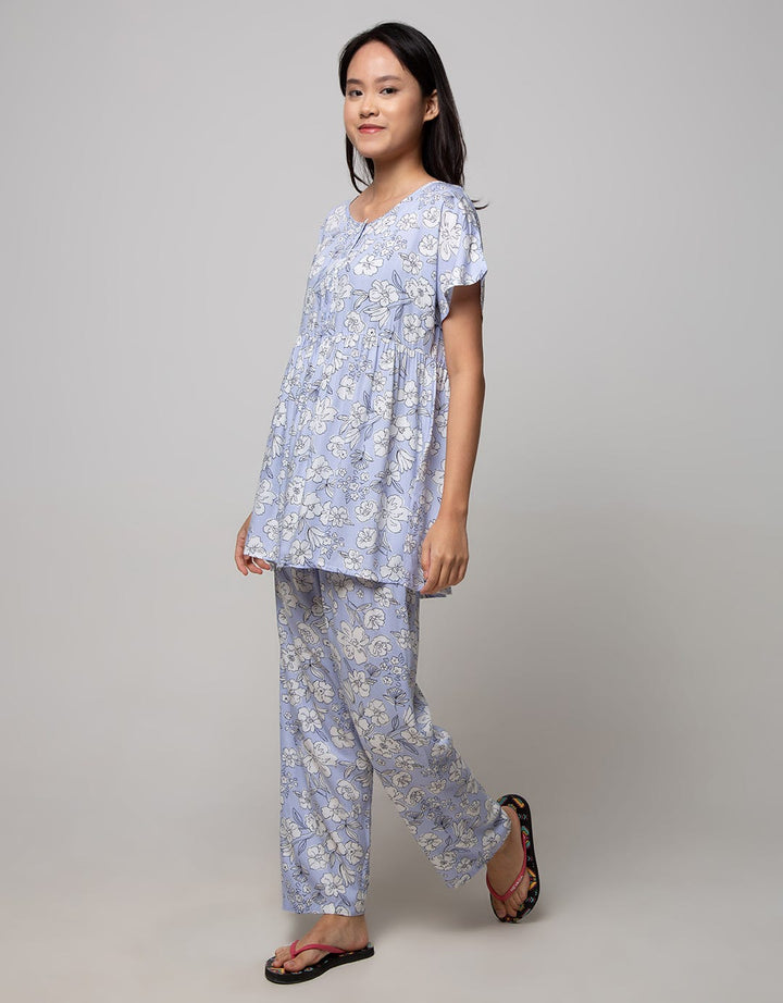 St. Yves Short Sleeve Pajama Pants White Rose