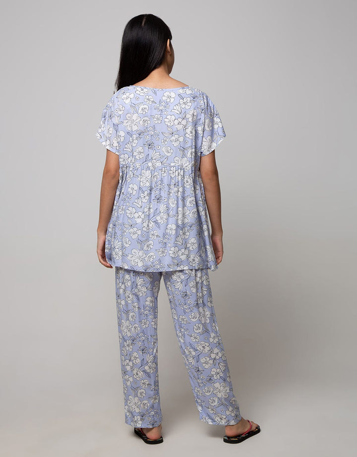 St. Yves Short Sleeve Pajama Pants White Rose