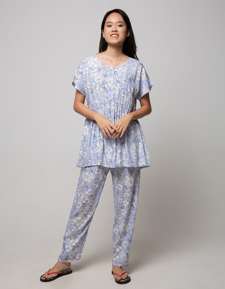 St. Yves Short Sleeve Pajama Pants White Rose