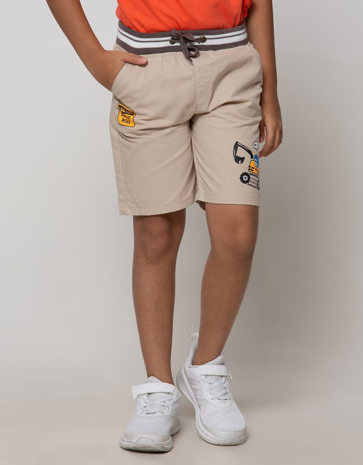 Little M Short Pants Woven Rib Dino Crane