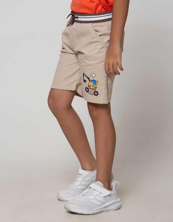 Little M Short Pants Woven Rib Dino Crane