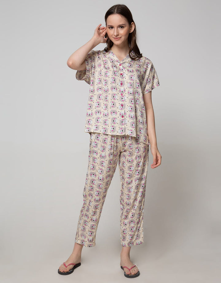 Nevada Short Sleeve Pyjama Pants Fur Bear