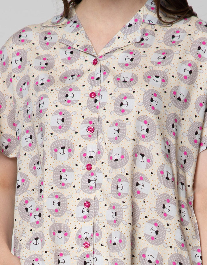 Nevada Short Sleeve Pyjama Pants Fur Bear