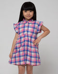 Little M Short Sleeve Midi Dress Kotak Lengan Geber