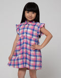Little M Short Sleeve Midi Dress Kotak Lengan Geber