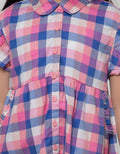Little M Short Sleeve Midi Dress Kotak Lengan Geber