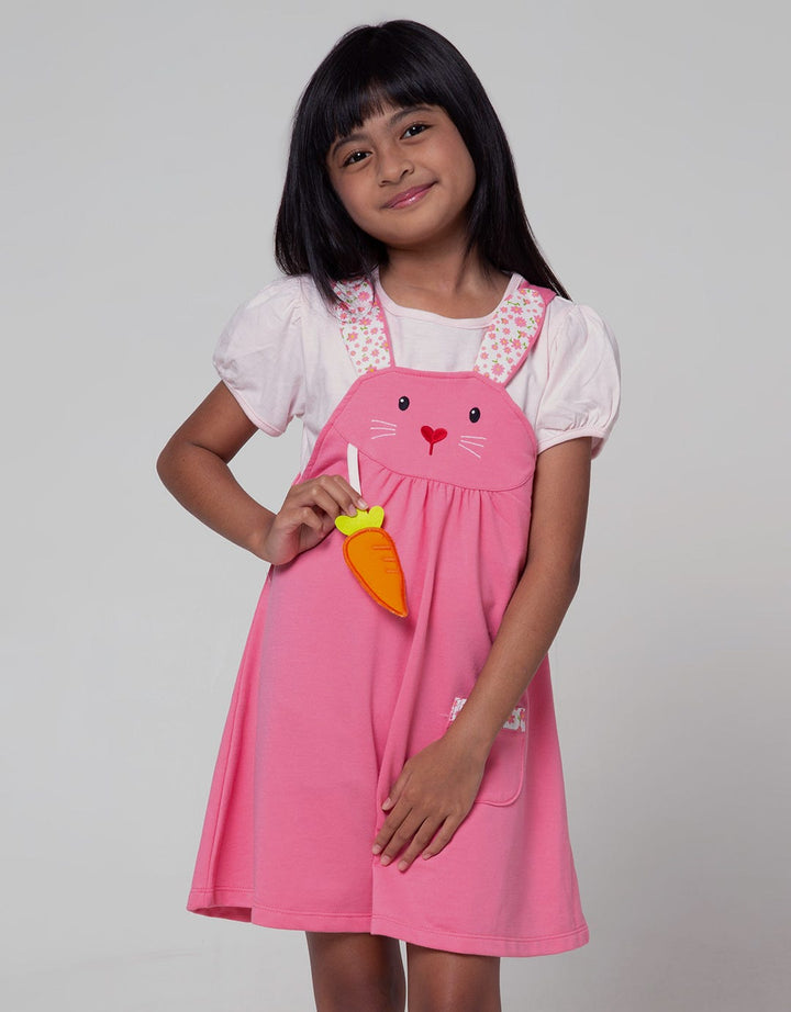 Little M Short Sleeve Mini Dress Bunny Gantung Wortel (Inner )