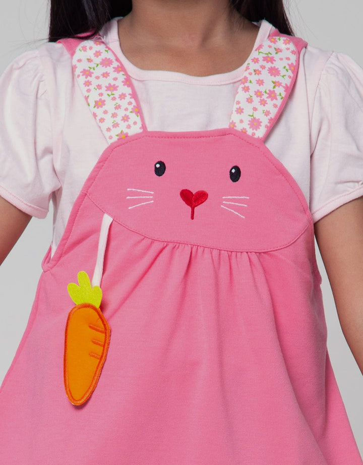 Little M Short Sleeve Mini Dress Bunny Gantung Wortel (Inner )